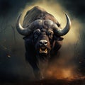 Ai Generated illustration Wildlife Concept of Cape buffalo Royalty Free Stock Photo