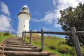 The Cape Byron lighthouse with wood stairs Royalty Free Stock Photo
