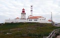 Lighthouse at Cabo da Roca - westernmost point of continental Europe, Portugal Royalty Free Stock Photo