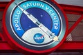 Cape Canaveral, Florida - August 13, 2018: Sign for Apollo Center at NASA Kennedy Space Center Royalty Free Stock Photo