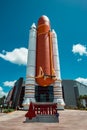 Cape Canaveral, Florida - August 13, 2018: Atlantis Space Shuttle Rocket Booster at NASA Kennedy Space Center Royalty Free Stock Photo