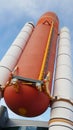 Cape Canaveral, Florida, USA - Entrance to the NASA Space Shuttle Atlantis Exhibit at Kennedy Space Center Visitor Complex. Royalty Free Stock Photo