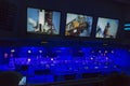 CAPE CANAVERAL, November 1th, 2014. : The NASA's Control Station displaying control panels, countdown clocks and communication dev Royalty Free Stock Photo