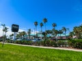 Cape Canaveral, USA - April 29, 2018: Logo of hotel named Radisson at Cape Canaveral, USA