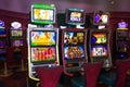 Cape Canaveral, USA - April 30, 2018: Slot machines in the casino on a cruise ship in the Caribbean Sea Royalty Free Stock Photo