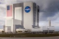 CAPE CANAVERAL, USA - MAR. 28, 2012: Enormous Vehicle Assembly Building on Cape Canaveral NASA base, Florida, USA