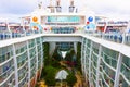 Cape Canaveral, USA - May 05, 2018: The central park at cruise liner or ship Oasis of the Seas by Royal Caribbean Royalty Free Stock Photo