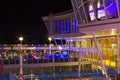 Cape Canaveral, USA - May 02, 2018: Open deck in the night time. Giant cruise ship Oasis of the Seas by Royal Caribbean. Royalty Free Stock Photo