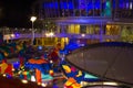 Cape Canaveral, USA - May 02, 2018: Open deck in the night time. Giant cruise ship Oasis of the Seas by Royal Caribbean. Royalty Free Stock Photo