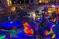 Cape Canaveral, USA - May 06, 2018: Open deck in the night time. Giant cruise ship Oasis of the Seas by Royal Caribbean. Royalty Free Stock Photo