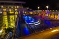 Cape Canaveral, USA - May 06, 2018: Open deck in the night time. Giant cruise ship Oasis of the Seas by Royal Caribbean. Royalty Free Stock Photo