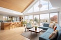 cape cod with angular modernist extension and floortoceiling windows