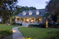 Cape-cod house at twilight Royalty Free Stock Photo