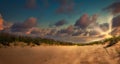 Cape Cod white Horse beach Massachusetts sunset over ocean view before storm Royalty Free Stock Photo