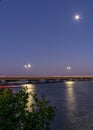 Cape Coral Midpoint Bridge at moonrise long exposure.