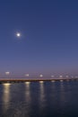 Cape Coral Midpoint Bridge at moonrise long exposure.