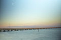 Cape Coral Midpoint Bridge at moonrise long exposure.