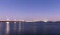 Cape Coral Midpoint Bridge at moonrise long exposure.