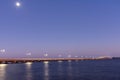 Cape Coral Midpoint Bridge at sunset long exposure.