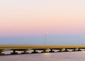 Cape Coral Midpoint Bridge at sunset long exposure.