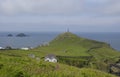 Cape Cornwall with the Chimney Mining Memorial Royalty Free Stock Photo
