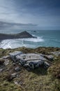 Cape Cornwall in cornwall england uk kernow Royalty Free Stock Photo