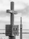 CAPE CROSS, NAMIBIA - OCTOBER 12, 2013: Detailed view of Stone Cross memorial - replica of orginal padrao placed by