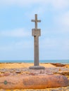 CAPE CROSS, NAMIBIA - OCTOBER 12, 2013: Stone Cross memorial - replica of orginal padrao placed by Diogo Cao in 1486