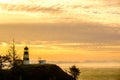 Cape Disappointment Lighthouse at sunrise, built in 1856