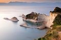 Cape Drastis at sunset, Corfu island, Greece Royalty Free Stock Photo