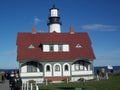 Cape Elizabeth lighthouse portland head light fort williams park maine Royalty Free Stock Photo