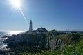 Cape Elizabeth, Maine, USA: A sun flare over the Portland Head Light, 1791