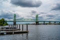 Cape Fear Memoria Bridge in North Carolina, Wilmington Beach Royalty Free Stock Photo