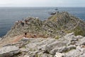 Cape Finistere rocks with a lighthouse.