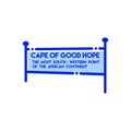 Cape of Good Hope, South Africa, Mountain, cape town fully editable vector icons