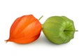 Cape gooseberry, physalis isolated on white background with full depth of field Royalty Free Stock Photo