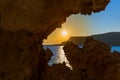 Cape Greco on Cyprus at sunset Royalty Free Stock Photo