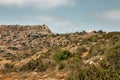 Cape Greco peninsula landscape with radar station settlement, Cyprus Royalty Free Stock Photo