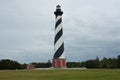 The Cape Hatteras Lighthouse is an iconic structure along the coast of the Outer Banks in North Carolina Royalty Free Stock Photo