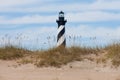 Cape Hatteras Lighthouse seen from beach NC USA