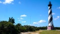 Cape Hatteras lighthouse and surrounding landscape Royalty Free Stock Photo