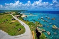 The cape of Higashi Henna Zaki, Miyakojima, one of the islands of Okinawa, in Japan