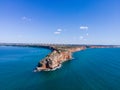 Cape Kaliakra in Bulgaria with blue sky and water
