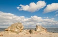 Cape Kolka with stones, clouds and Baltic sea, Kolka, Latvia