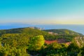 Cape Lefkatas during golden hour on the island of Lefkada in Greece