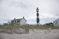 Cape Lookout Lighthouse and Sand Dunes Royalty Free Stock Photo