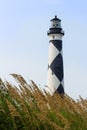 Cape Lookout Lighthouse and Sea Oats Royalty Free Stock Photo