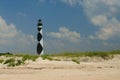 Cape Lookout, North Carolina lighthouse from the beach on a sunny day Royalty Free Stock Photo