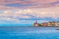 Cape Madona in old town of Piran in Slovenia Royalty Free Stock Photo