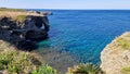 Cape Manzamo Rocky beach on Okinawa with blue waters Royalty Free Stock Photo